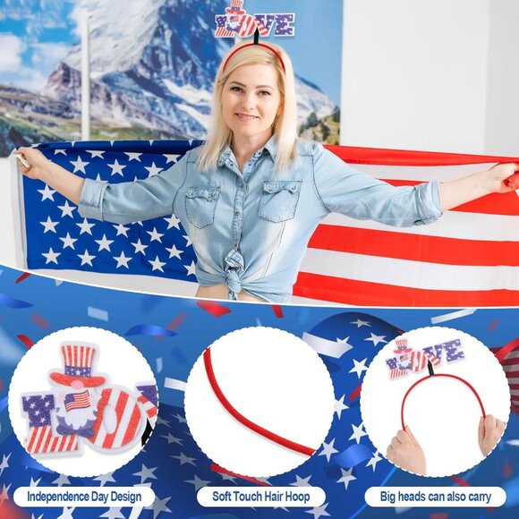 1pc Patriotic Party Accessories,Patriotic Headbands Patriotic Party Hair Supplie - Picture 2 of 7